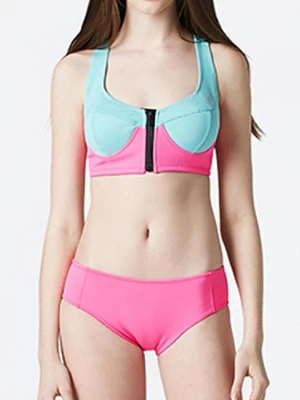 PURA CROP NEOPRENE BIKINI (TOP)-PIN-MINT